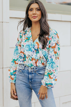 Sweet Saturday Floral Balloon Sleeve Bodysuit - MXSTUDIO.COM