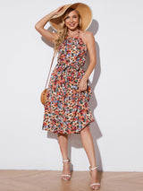 Sweet Summer Floral Backless Midi Dress - MXSTUDIO.COM
