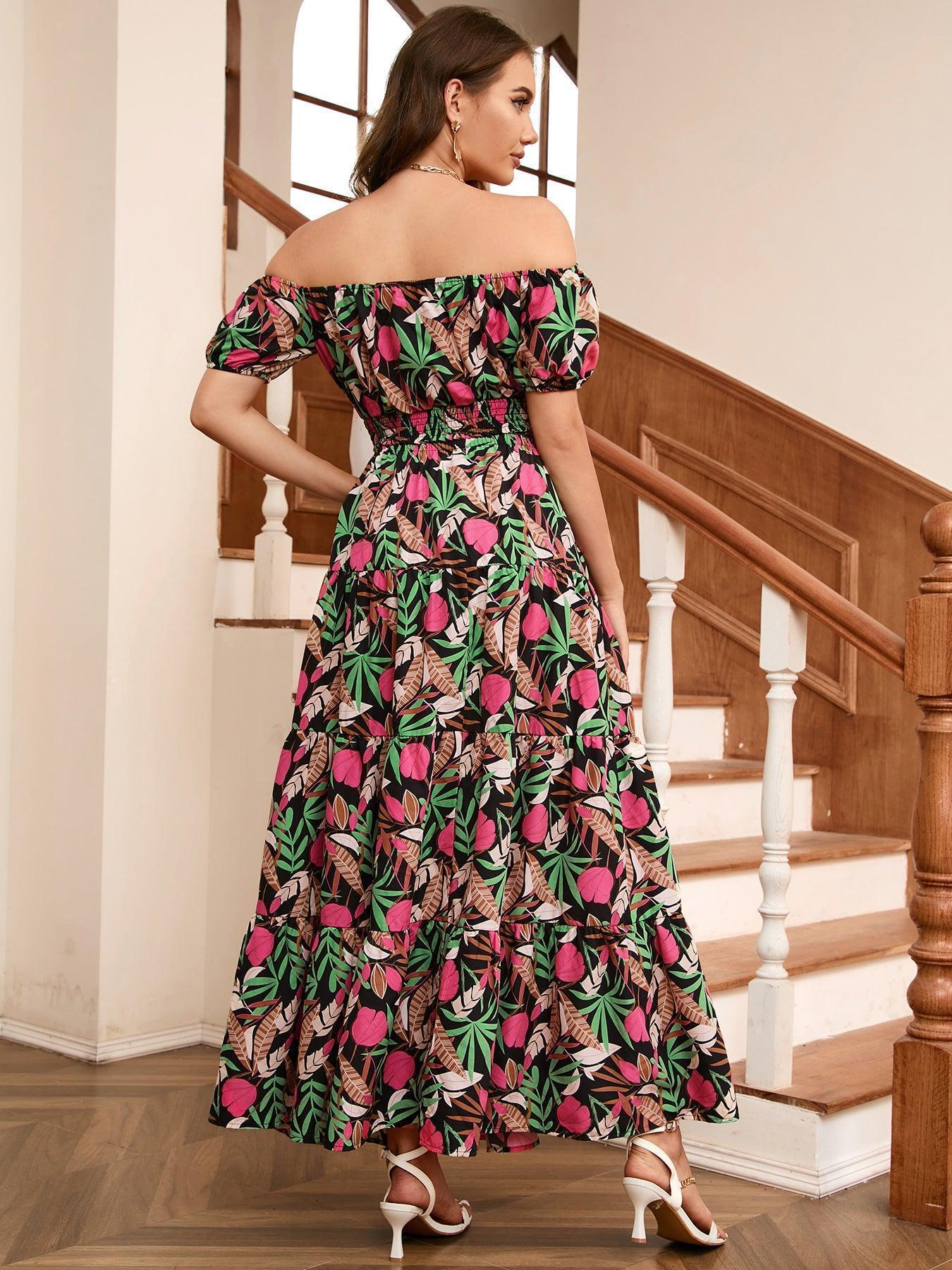 Sweet Vacation Off-Shoulder Top Floral Maxi Skirt Set - MXSTUDIO.COM