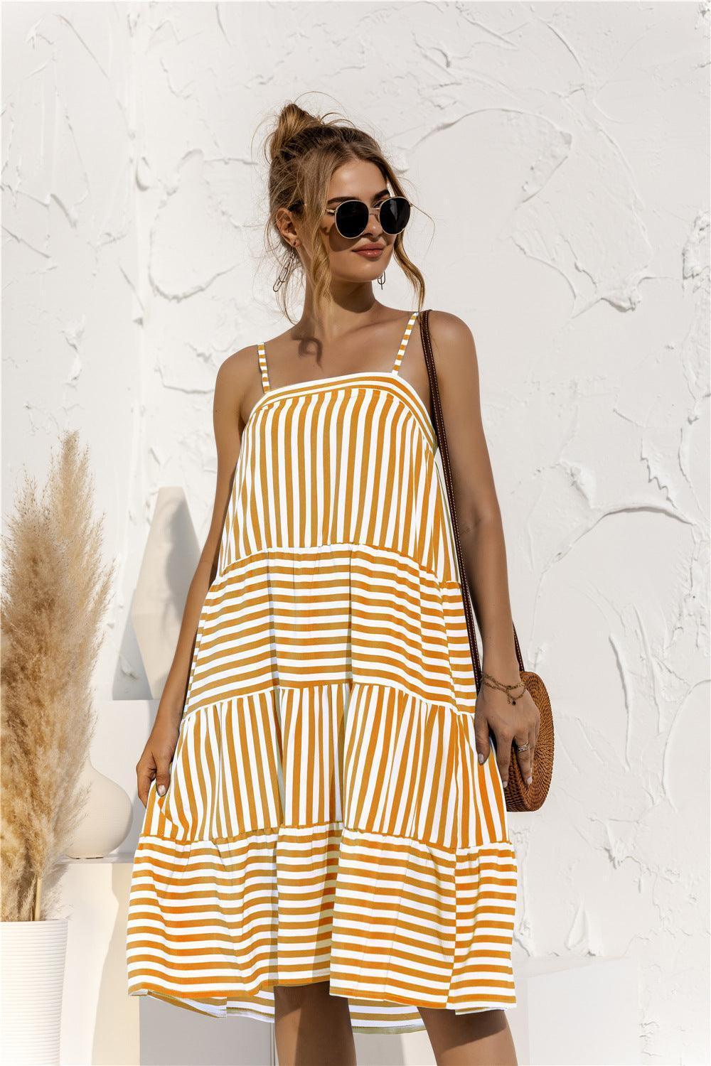 Swing Tiered Spaghetti Strap Dress - MXSTUDIO.COM