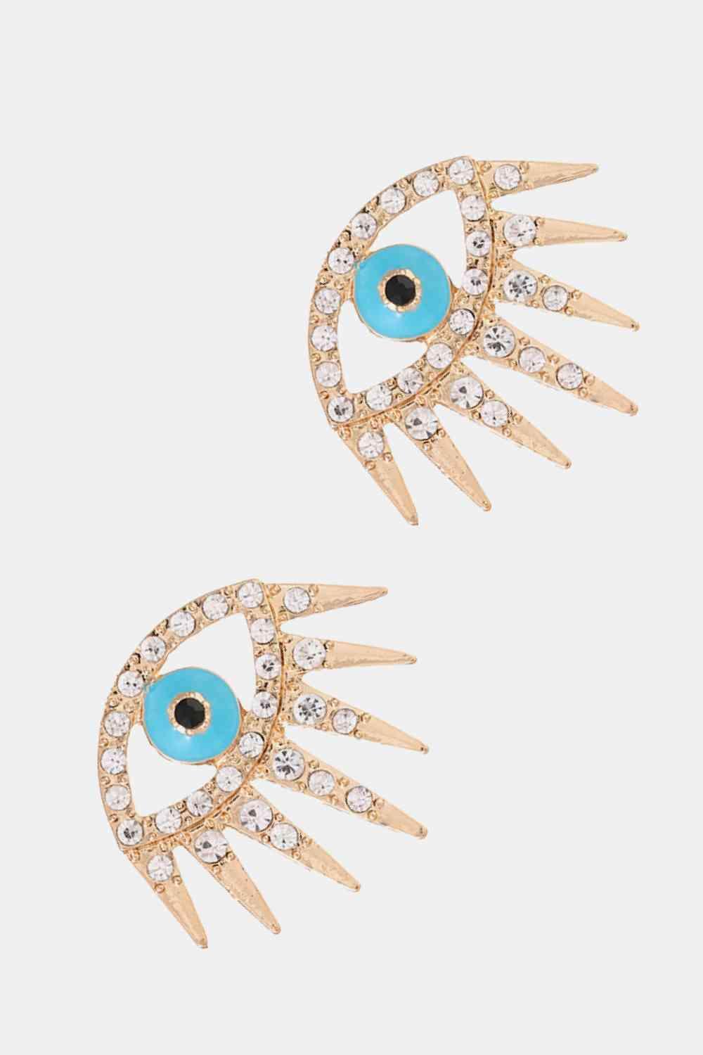 Symbolic All-Seeing Eye Rhinestone Dangle Earrings-MXSTUDIO.COM