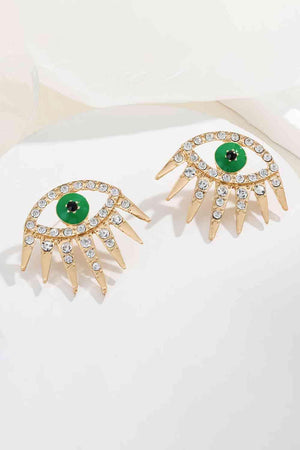 Symbolic All-Seeing Eye Rhinestone Dangle Earrings-MXSTUDIO.COM