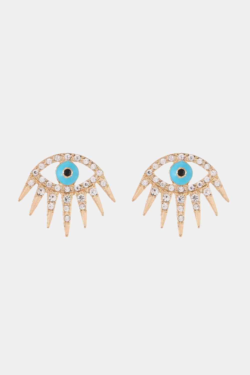 Symbolic All-Seeing Eye Rhinestone Dangle Earrings-MXSTUDIO.COM