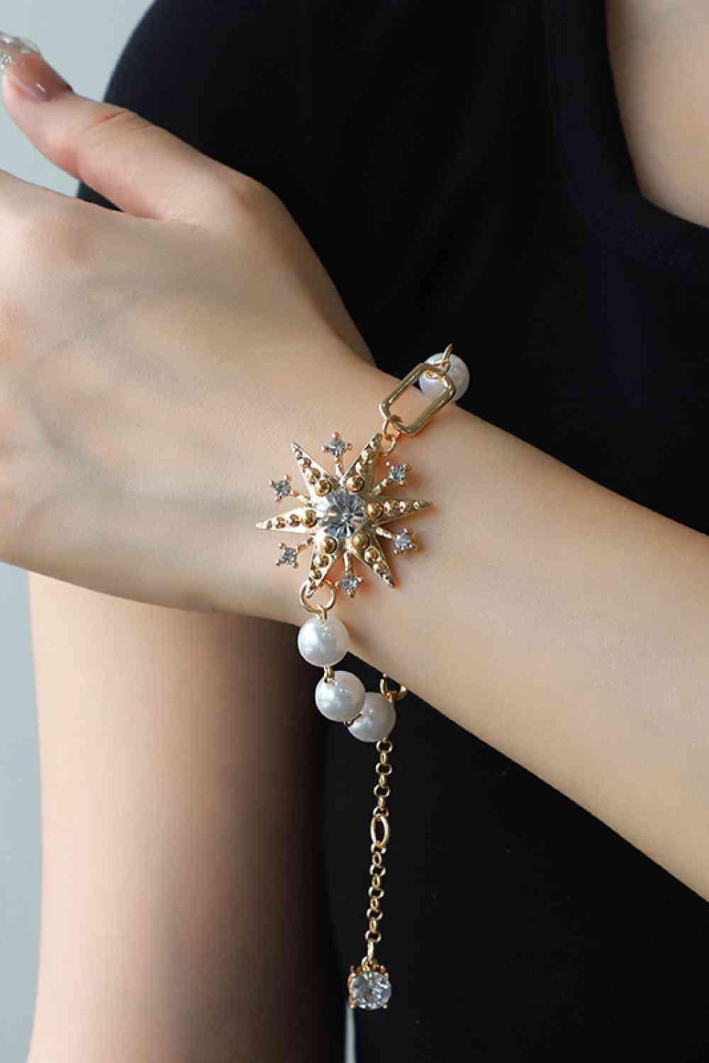 Synthetic Pearl Accent Star Shaped Bracelet-MXSTUDIO.COM