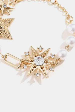 Synthetic Pearl Accent Star Shaped Bracelet-MXSTUDIO.COM