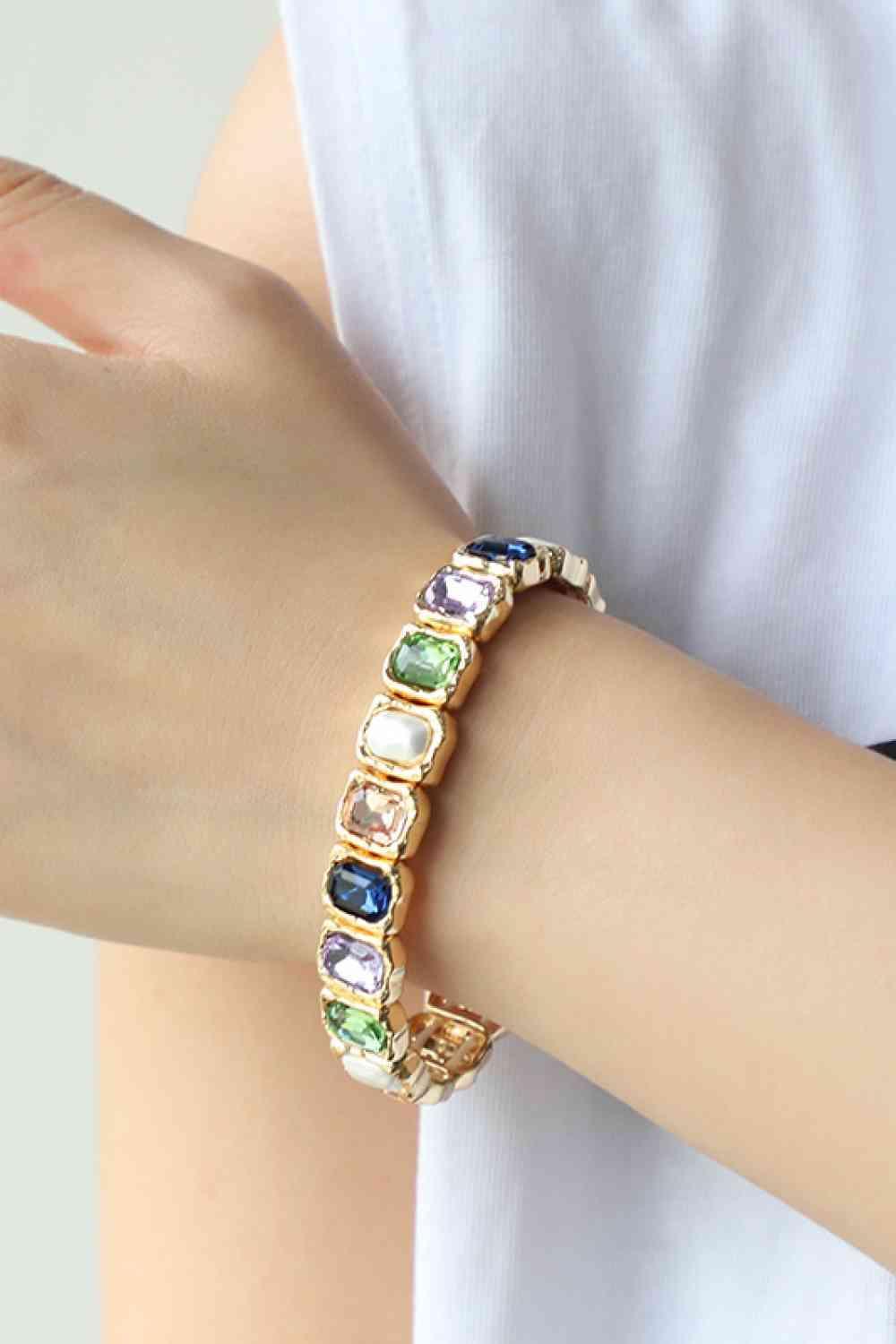 Synthetic Pearl & Glass Stone Fashion Bracelet-MXSTUDIO.COM