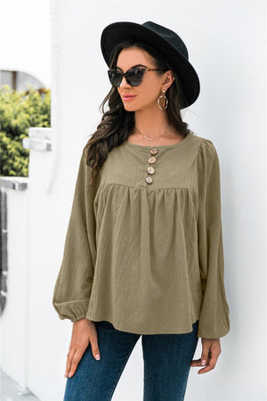 Take A Break Balloon Sleeve Blouse - MXSTUDIO.COM