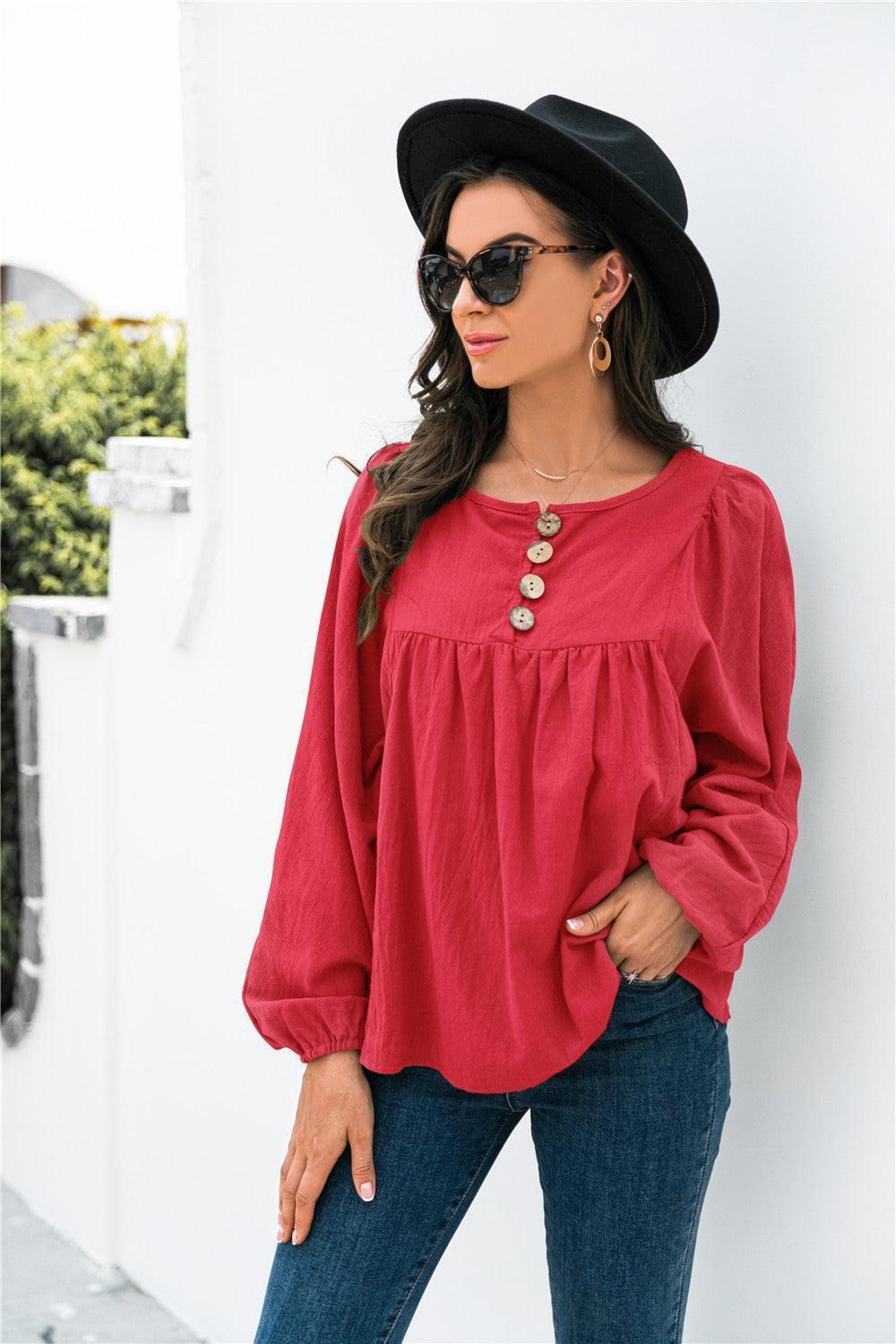 Take A Break Balloon Sleeve Blouse - MXSTUDIO.COM