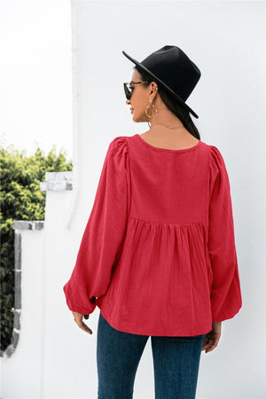 Take A Break Balloon Sleeve Blouse - MXSTUDIO.COM