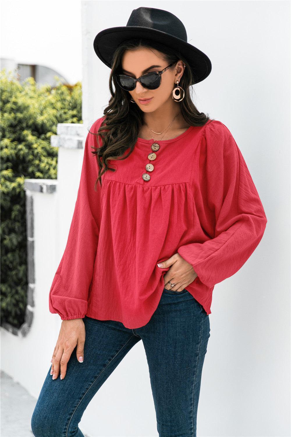 Take A Break Balloon Sleeve Blouse - MXSTUDIO.COM