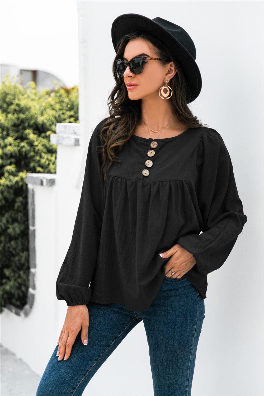 Take A Break Balloon Sleeve Blouse - MXSTUDIO.COM