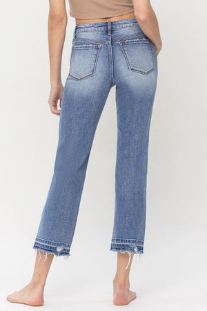 Take It Slowly High Rise Cropped Straight Leg Jeans - MXSTUDIO.COM