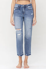 Take It Slowly High Rise Cropped Straight Leg Jeans - MXSTUDIO.COM