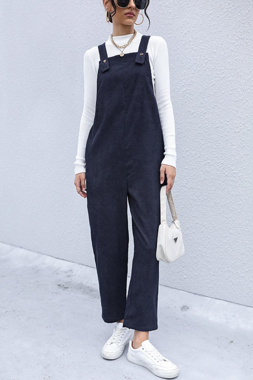 Take Life Easy Straight Leg Corduroy Overalls - MXSTUDIO.COM