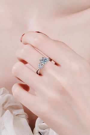 Take My Hand Zircon Accents 1 Carat Moissanite Ring - MXSTUDIO.COM