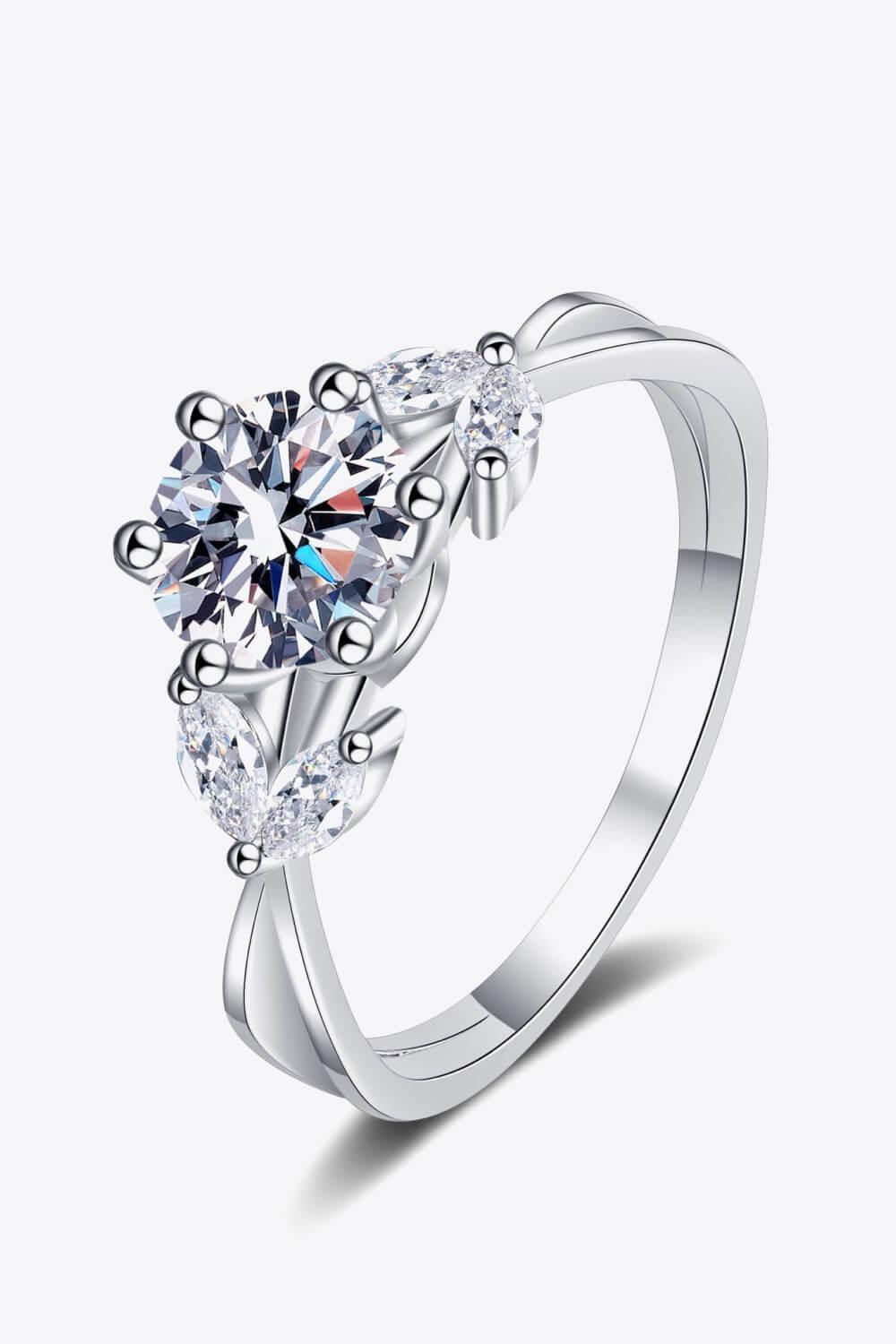 Take My Hand Zircon Accents 1 Carat Moissanite Ring - MXSTUDIO.COM