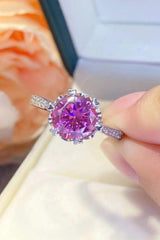 Take Pleasure 2 Carat Pink Moissanite Ring - MXSTUDIO.COM