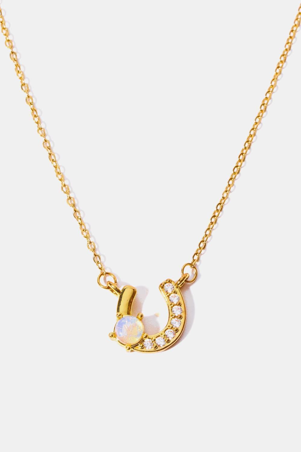 Take Pride Horseshoe Pendant Gold Plated Copper Necklace - MXSTUDIO.COM