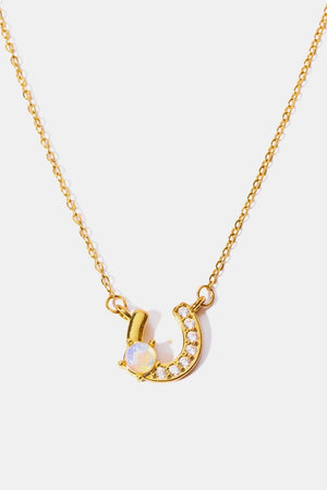 Take Pride Horseshoe Pendant Gold Plated Copper Necklace - MXSTUDIO.COM