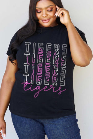 Tamed Plus Size Cotton Tiger Graphic Tee - MXSTUDIO.COM