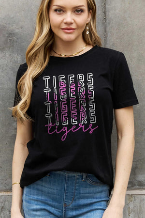 Tamed Plus Size Cotton Tiger Graphic Tee - MXSTUDIO.COM