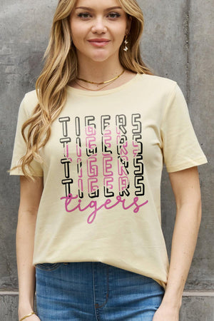 Tamed Plus Size Cotton Tiger Graphic Tee - MXSTUDIO.COM