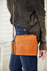 Tassel Detail Women's Leather Crossbody Bag - MXSTUDIO.COM