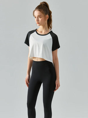 Teen Athlete Short Sleeve Sports Crop Top - MXSTUDIO.COM