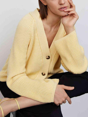 Tender Warmth Knitted Button Front Cardigan-MXSTUDIO.COM