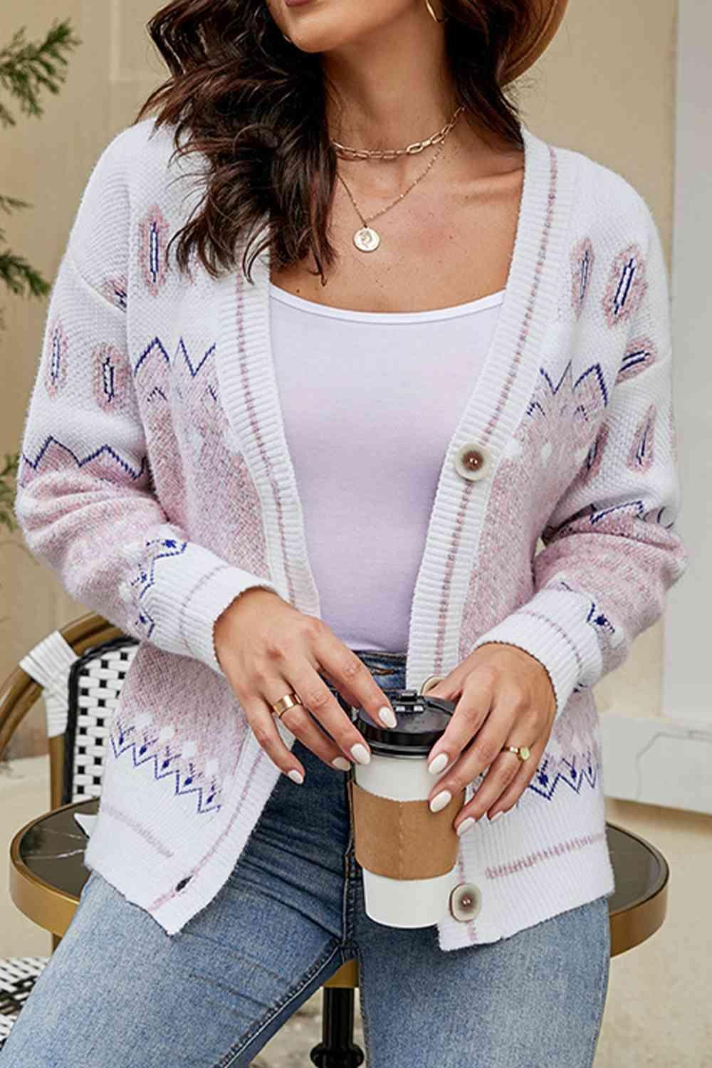 Thermal Chic Knitted Button Front Cardigan-MXSTUDIO.COM