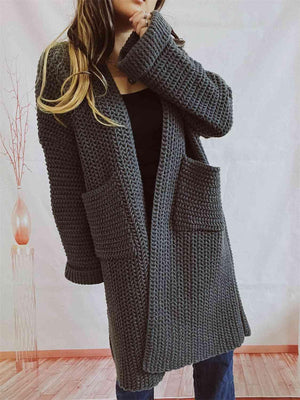 Thermal Comfort Longline Knitted Cardigan-MXSTUDIO.COM