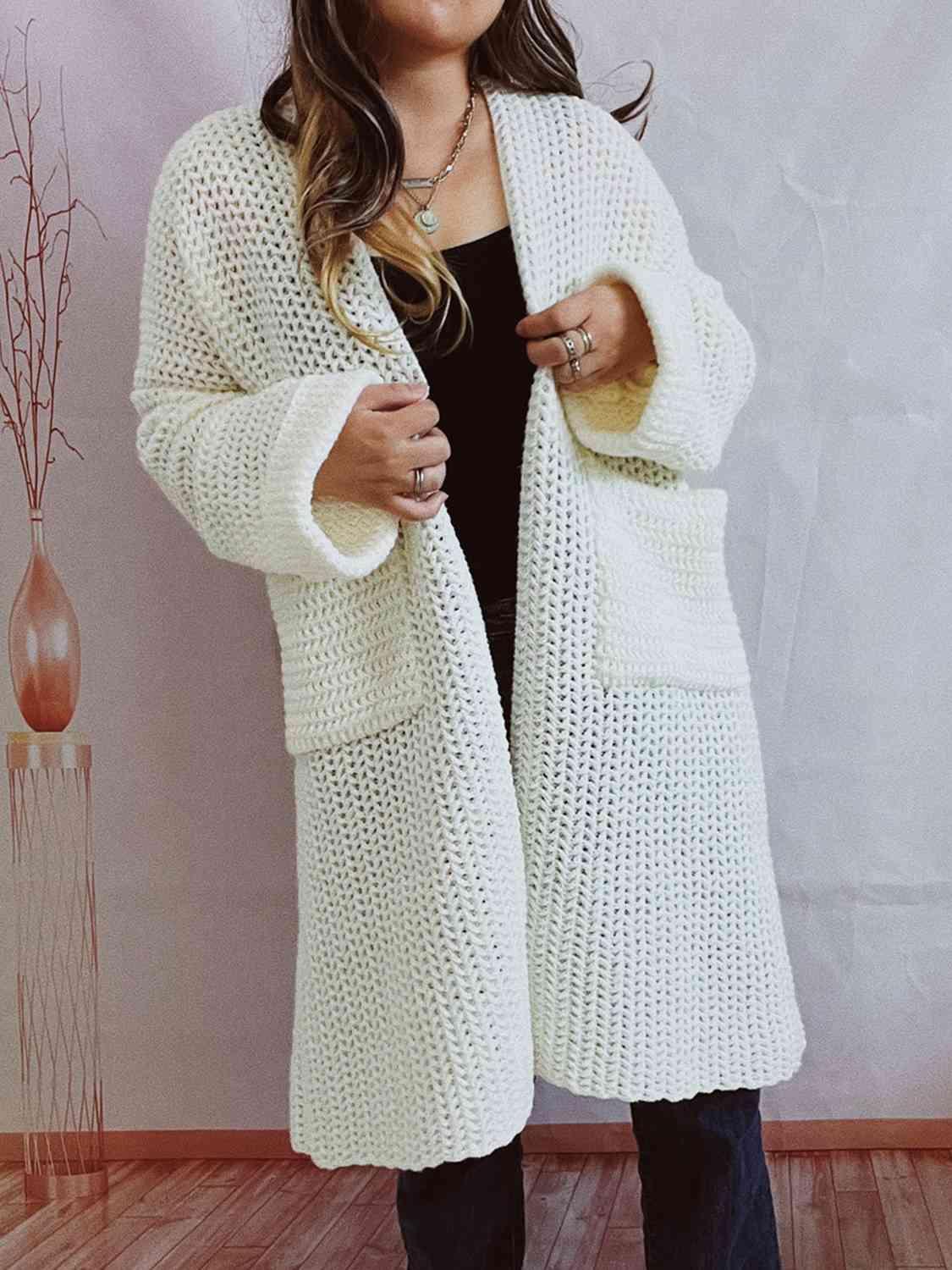 Thermal Comfort Longline Knitted Cardigan-MXSTUDIO.COM