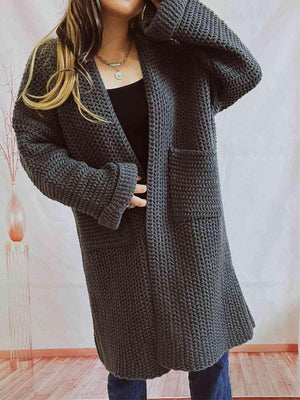 Thermal Comfort Longline Knitted Cardigan-MXSTUDIO.COM