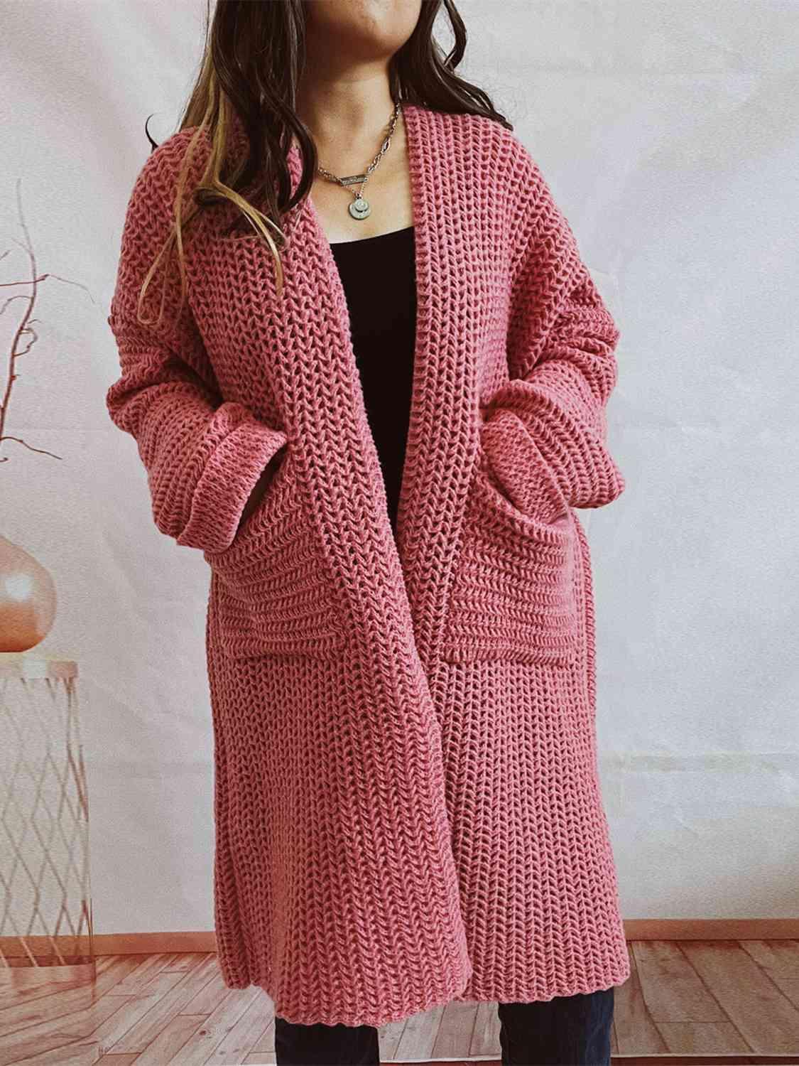 Thermal Comfort Longline Knitted Cardigan-MXSTUDIO.COM