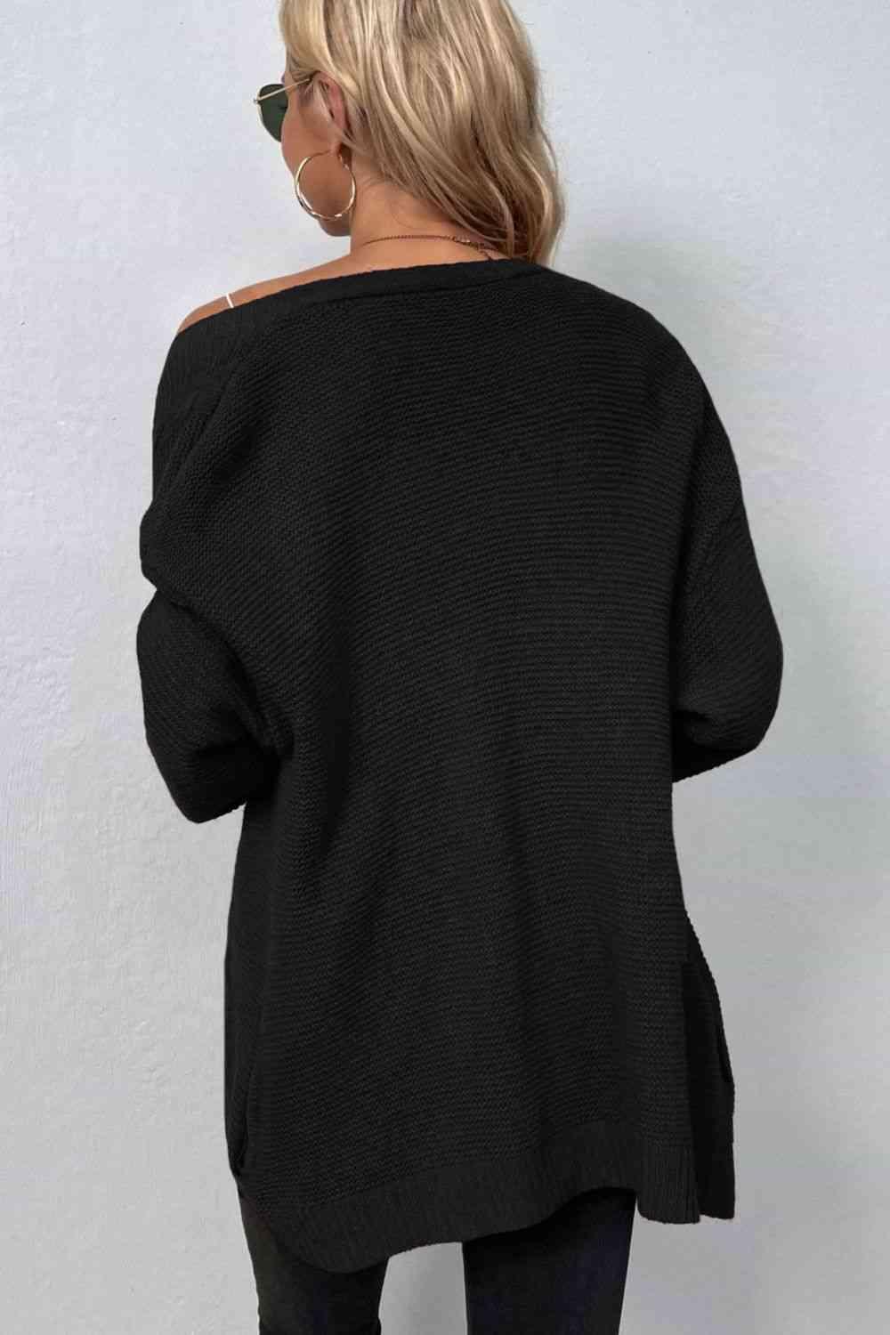 Thermal Embrace Cable Knit Open Front Cardigan-MXSTUDIO.COM