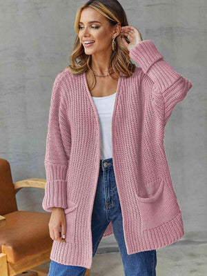 Thick And Warm Open Front Knit Cardigan-MXSTUDIO.COM