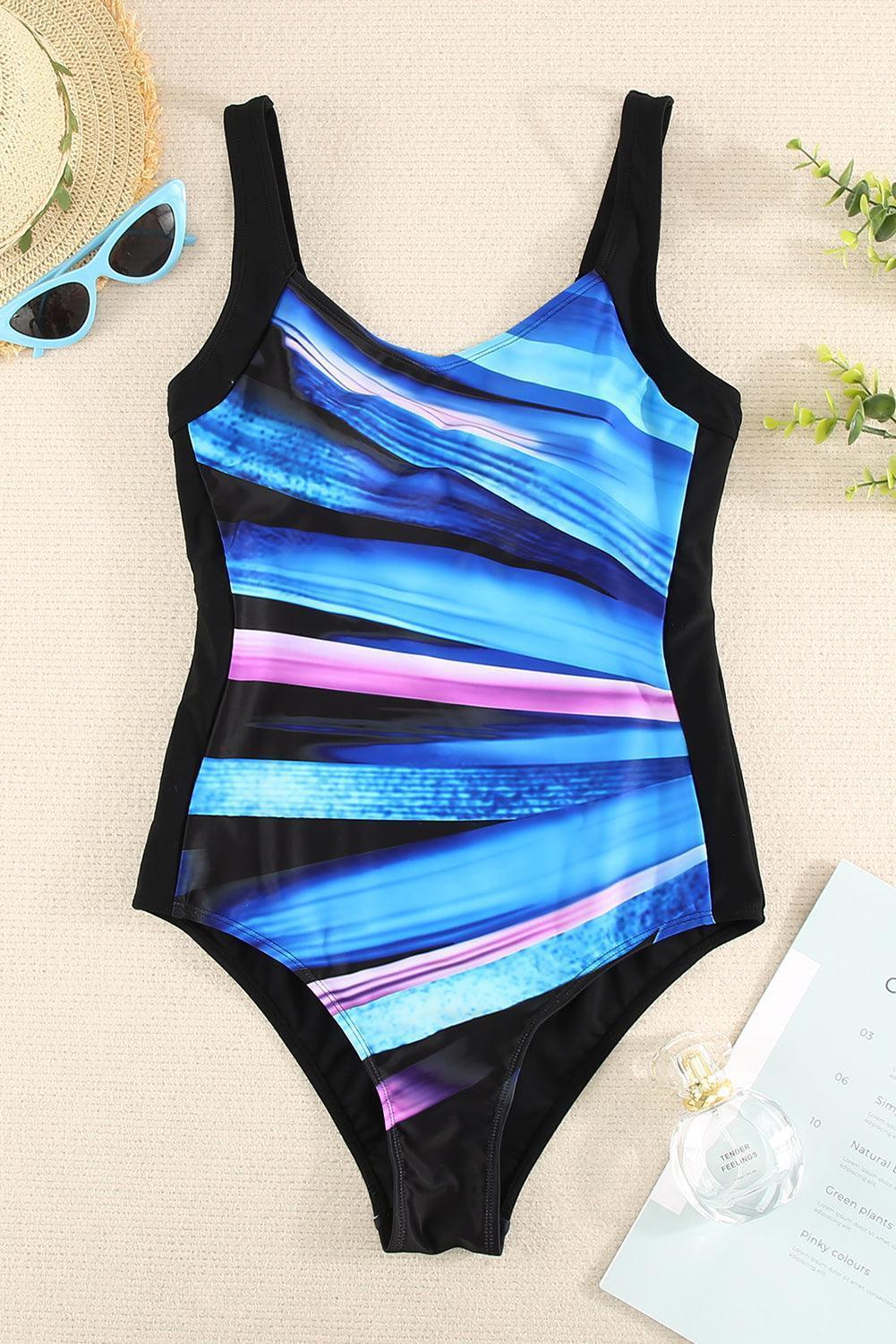 Thick Straps Vivid Prints One-Piece Swimsuit - MXSTUDIO.COM