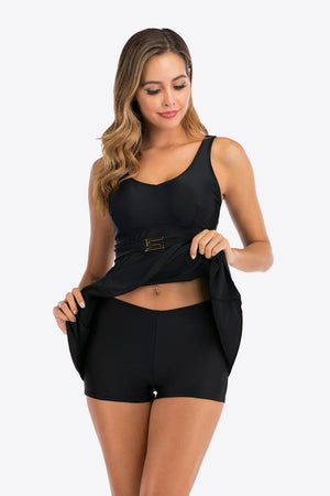 Thrill Me Sleeveless Black Two Piece Swimsuit - MXSTUDIO.COM