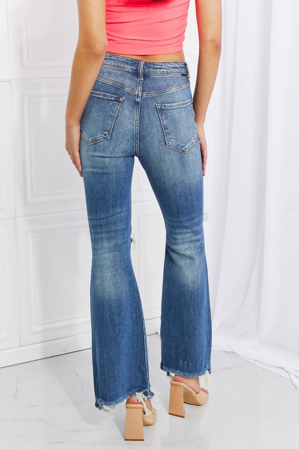 Thrill-Seeker High Rise Distressed Flare Jeans - MXSTUDIO.COM