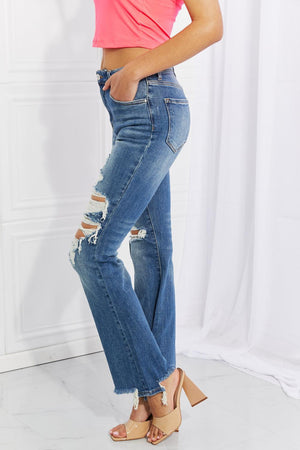 Thrill-Seeker High Rise Distressed Flare Jeans - MXSTUDIO.COM