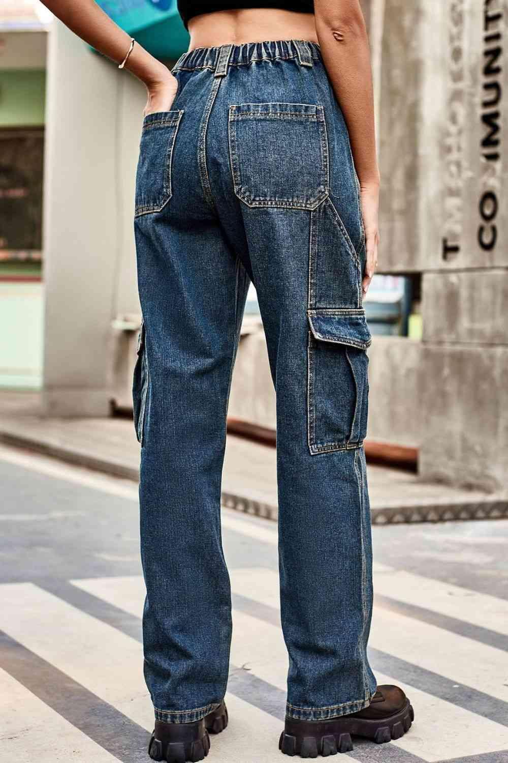 Throwback Fashion Loose Fit Cargo Jeans - MXSTUDIO.COM