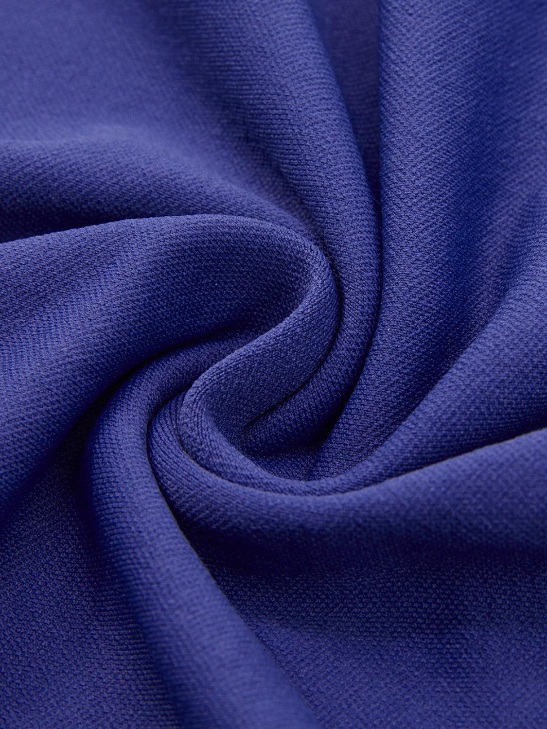 a close up view of a blue fabric