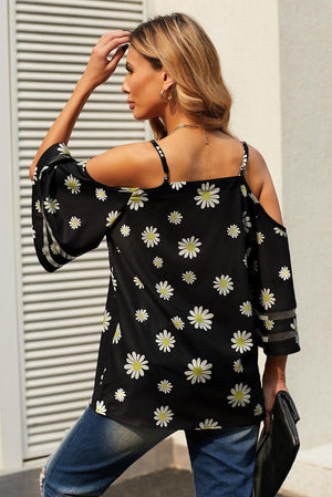 Timeless Beauty Flare Sleeve Cold Shoulder Blouse - MXSTUDIO.COM