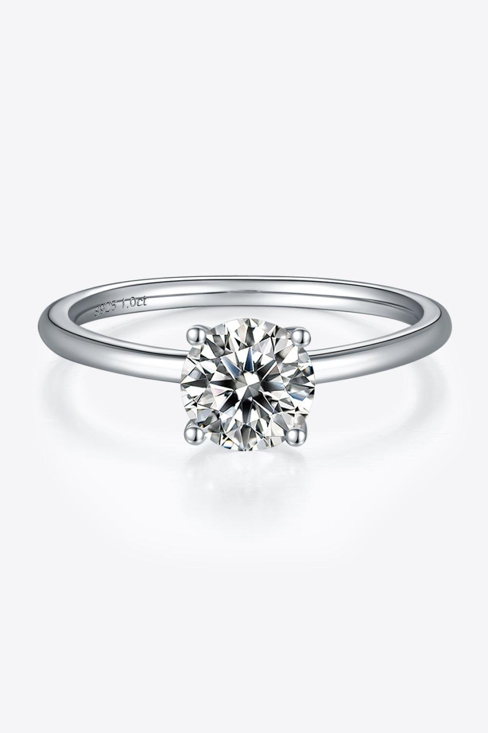 Timeless Brightness Solitaire 1 Carat Moissanite Ring - MXSTUDIO.COM