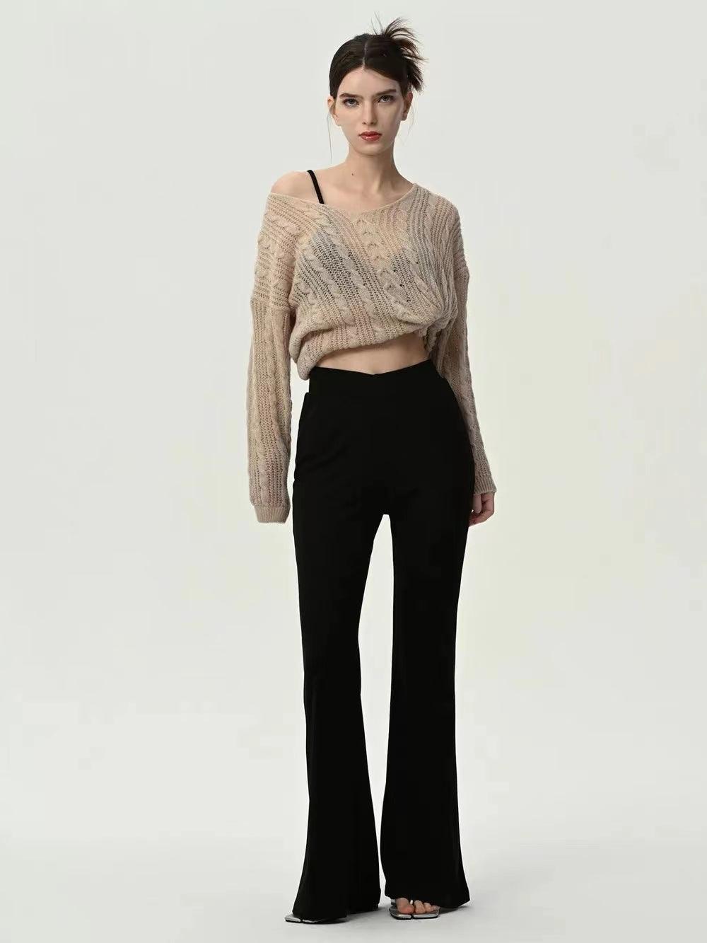 Timeless Charm High Waist Flared Stretch Pants - MXSTUDIO.COM