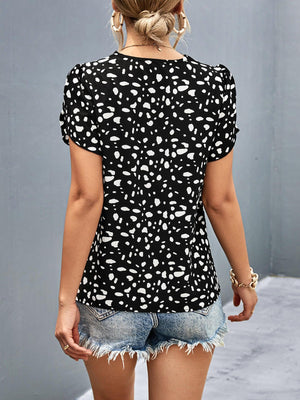 Timeless Class Animal Print V Neck Blouse - MXSTUDIO.COM