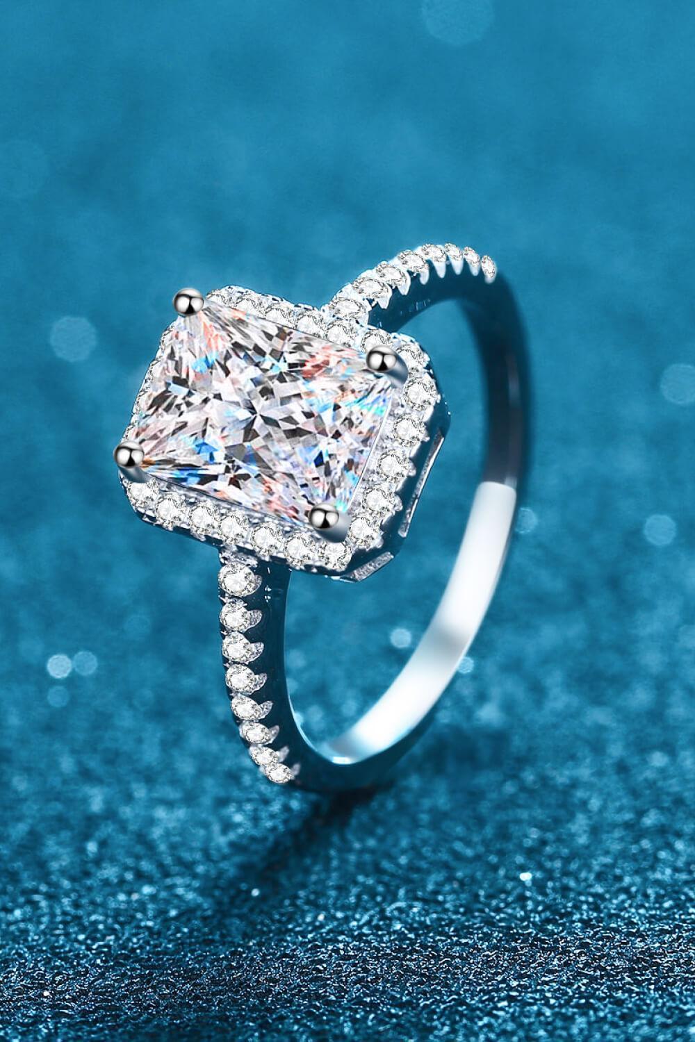 Timeless Emerald Cut 2 Carat Moissanite Ring - MXSTUDIO.COM