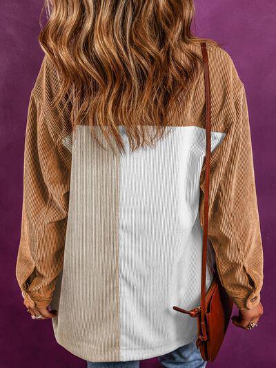 Timeless Essential Color Block Corduroy Jacket-MXSTUDIO.COM