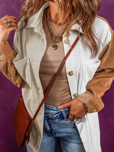 Timeless Essential Color Block Corduroy Jacket-MXSTUDIO.COM