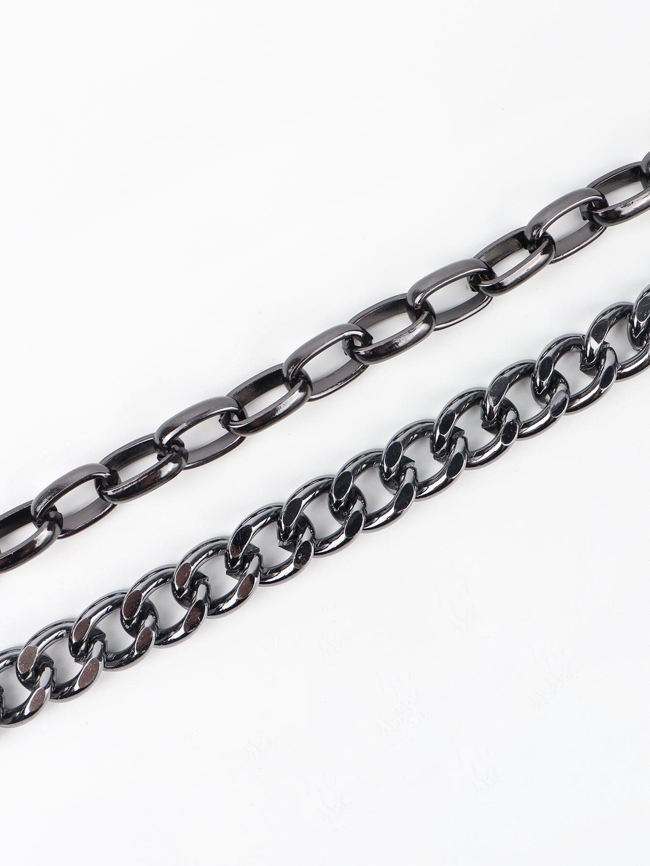 Timeless Fashion Punk Aluminum Layered Chain Belt - MXSTUDIO.COM